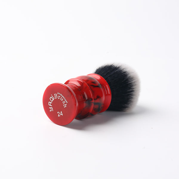 Yaqi 24mm Men's Shaving Brush with Black and Red Color Resin Handle Tuxedo Knot