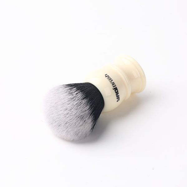 Yaqi 30mm Large Size Knot White Resin Handle Synthetic Hair Tuxedo Knot Men Shaving Brush