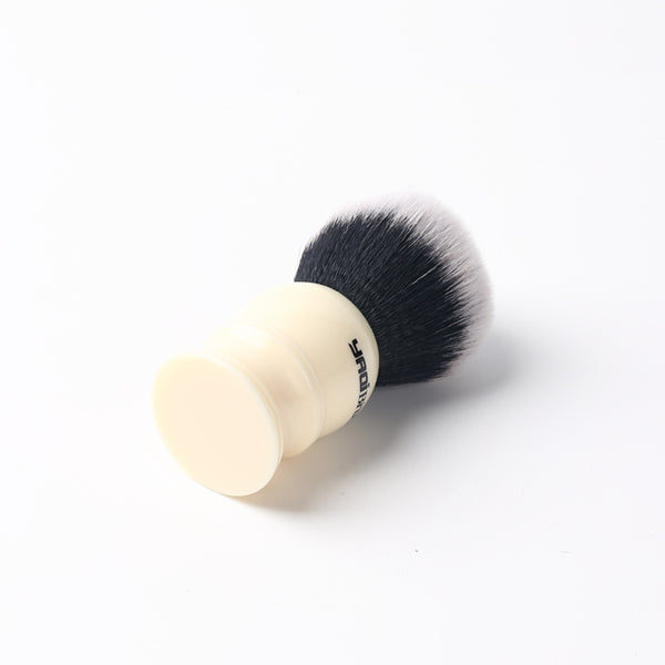 Yaqi 30mm Large Size Knot White Resin Handle Synthetic Hair Tuxedo Knot Men Shaving Brush