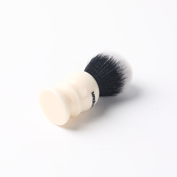 Yaqi 22mm Synthetic Hair Tuxedo Knot White Resin Handle Shave Brush Man