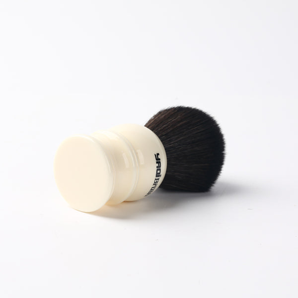 Yaqi 24mm Size Knot White Handle Black Synthetic Hair Shave Brush