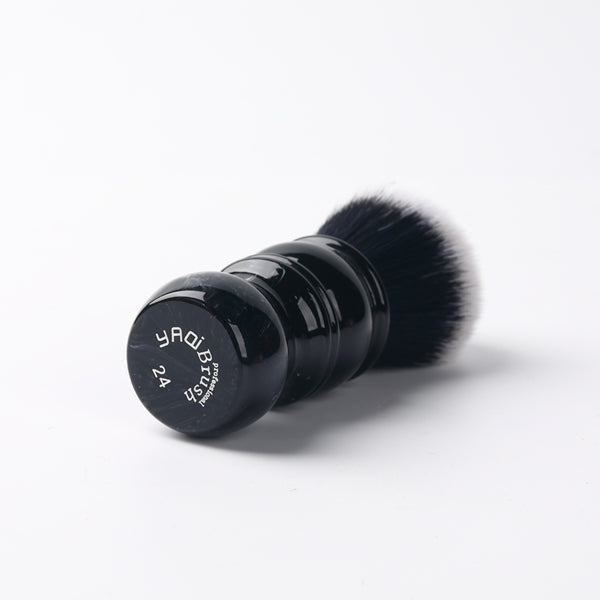 Yaqi 24MM Black and White Tip Synthetic Hair Marble Color Resin Handle Barber mens Shaving Brush