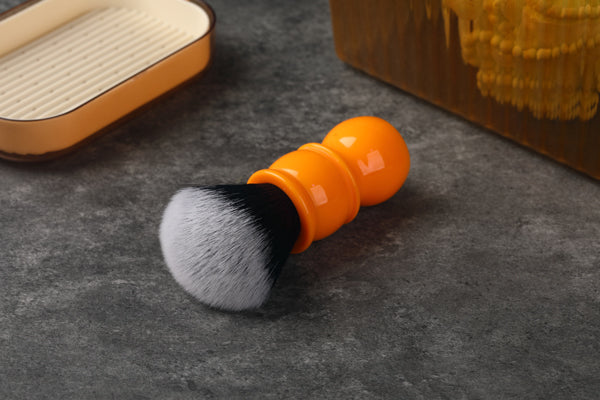 Yaqi 24mm Soft Synthetic Hair Good Tuxedo Knot Orange Handle Shaving Brushes