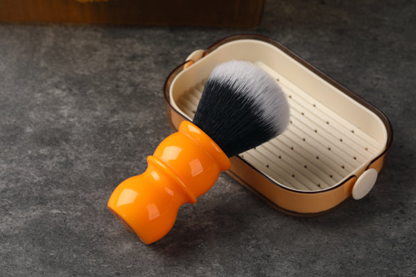 Yaqi 24mm Soft Synthetic Hair Good Tuxedo Knot Orange Handle Shaving Brushes