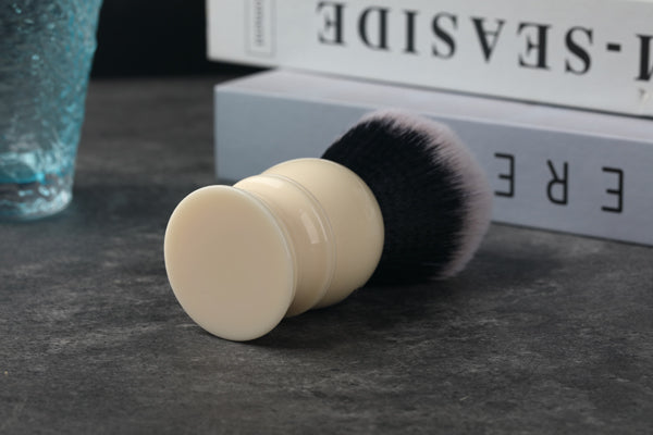 Yaqi 30mm Large Size Knot White Resin Handle Synthetic Hair Tuxedo Knot Men Shaving Brush
