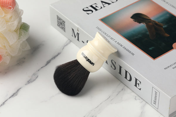 Yaqi 24mm Size Knot White Handle Black Synthetic Hair Shave Brush