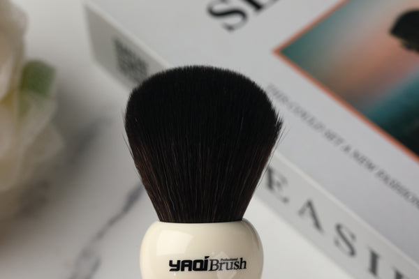 Yaqi 24mm Size Knot White Handle Black Synthetic Hair Shave Brush
