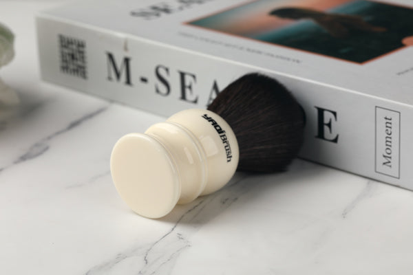Yaqi 24mm Size Knot White Handle Black Synthetic Hair Shave Brush