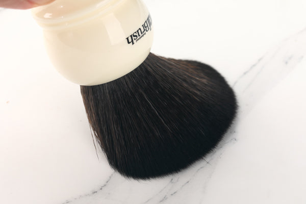Yaqi 24mm Size Knot White Handle Black Synthetic Hair Shave Brush