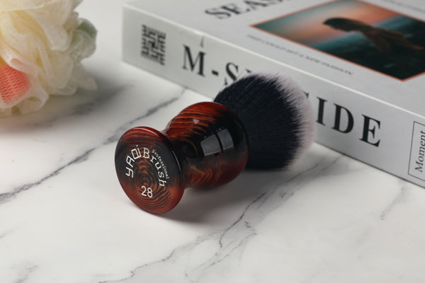 Yaqi 28mm Tuxedo Synthetic Knot Men's Shaving Brush for men