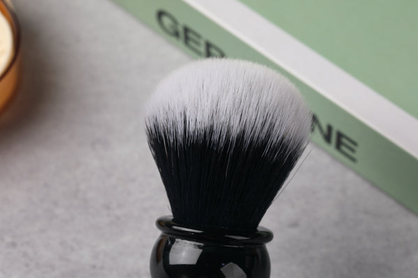 Yaqi 24MM Black and White Tip Synthetic Hair Marble Color Resin Handle Barber mens Shaving Brush