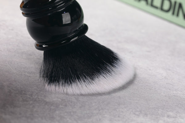 Yaqi 24MM Black and White Tip Synthetic Hair Marble Color Resin Handle Barber mens Shaving Brush