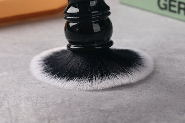 Yaqi 24MM Black and White Tip Synthetic Hair Marble Color Resin Handle Barber mens Shaving Brush
