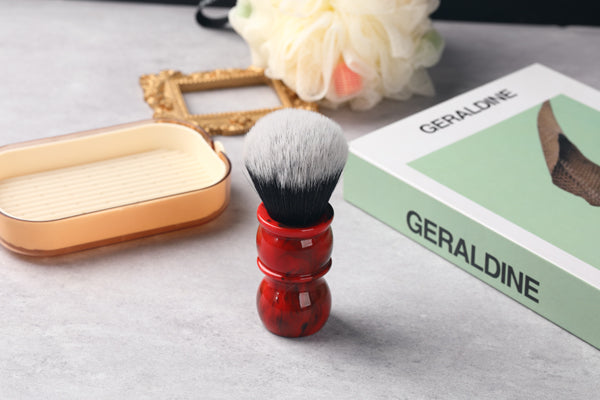 Yaqi Red Marble 24MM Men's Synthetic Hair Beard Brush Shaving Brush