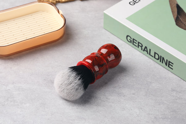 Yaqi Red Marble 24MM Men's Synthetic Hair Beard Brush Shaving Brush