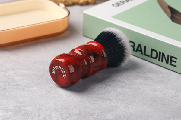 Yaqi Red Marble 24MM Men's Synthetic Hair Beard Brush Shaving Brush