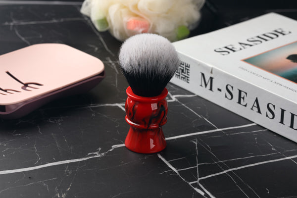 Yaqi 24mm Men's Shaving Brush with Black and Red Color Resin Handle Tuxedo Knot