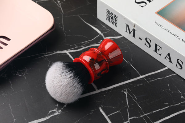 Yaqi 24mm Men's Shaving Brush with Black and Red Color Resin Handle Tuxedo Knot