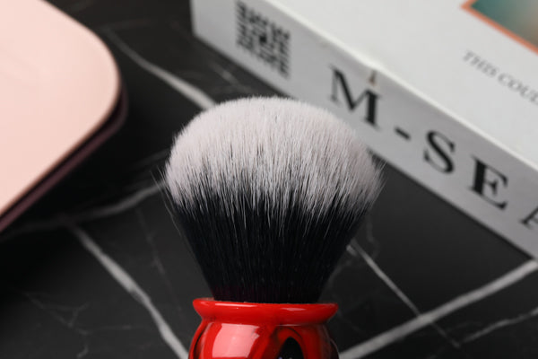 Yaqi 24mm Men's Shaving Brush with Black and Red Color Resin Handle Tuxedo Knot