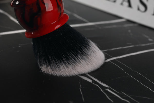 Yaqi 24mm Men's Shaving Brush with Black and Red Color Resin Handle Tuxedo Knot
