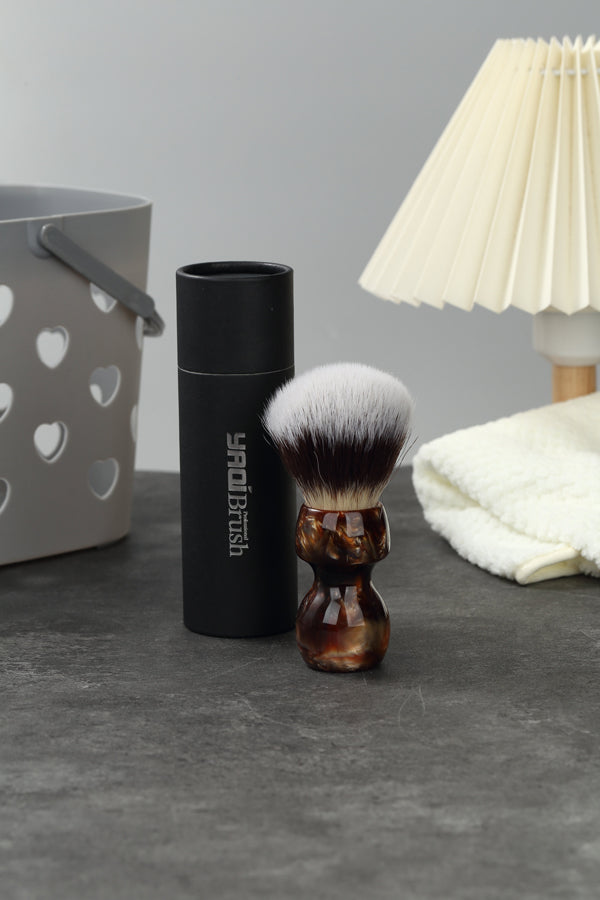 YAQI Caramel Cat's Whisker Synthetic Hair Mens Wet Shaving Brush