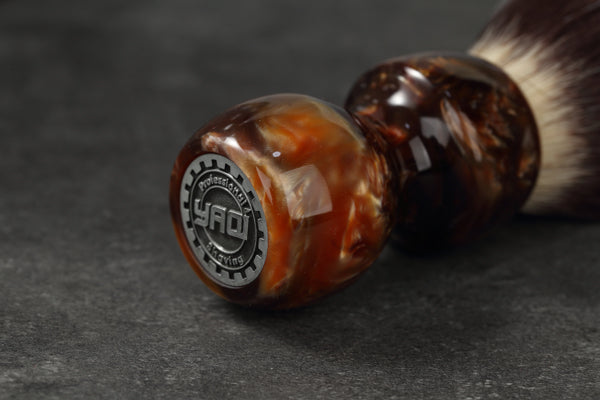 YAQI Caramel Cat's Whisker Synthetic Hair Mens Wet Shaving Brush