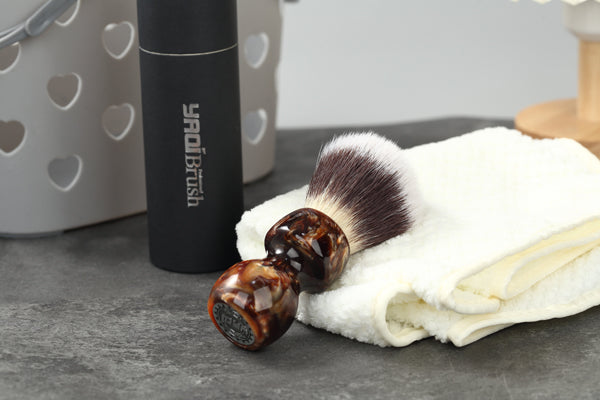 YAQI Caramel Cat's Whisker Synthetic Hair Mens Wet Shaving Brush