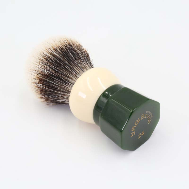 YAQI 24MM Green Obsidian Two Band Badger Hair Men Wet Shaving Brush