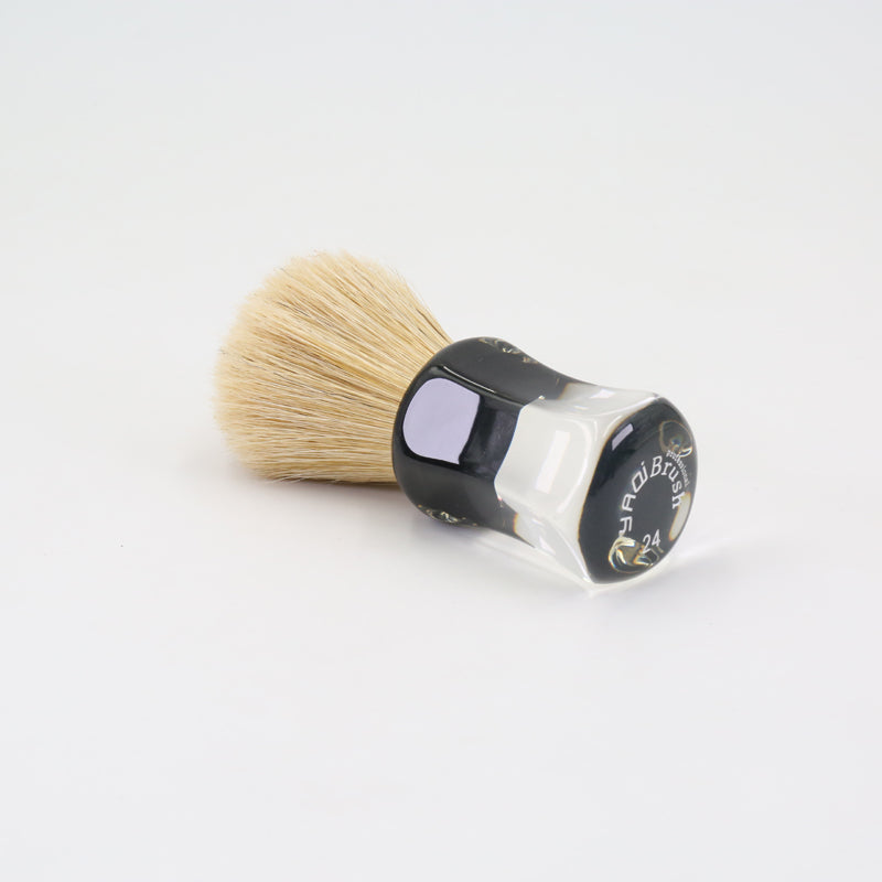 YAQI  Robin Clear Handle Men Wet Bristle Shaving Brush