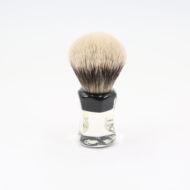 YAQI 24mm Two Band Badger Hair Clear Handle Beard brush Men Wet Shaving Brush