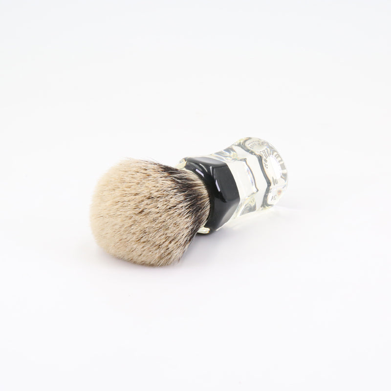 YAQI 24mm Two Band Badger Hair Clear Handle Beard brush Men Wet Shaving Brush