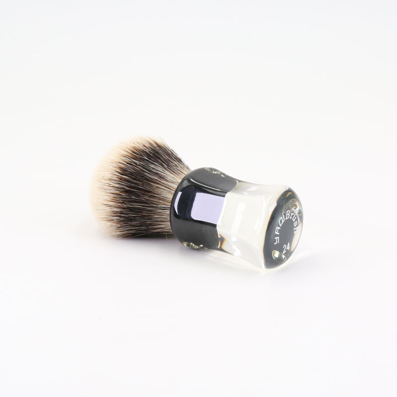 YAQI 24mm Two Band Badger Hair Clear Handle Beard brush Men Wet Shaving Brush