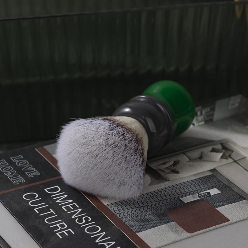 YAQI Mocha(Matcha) Hi-Res Knot Synthetic Hair Mens Wet Shaving Brush