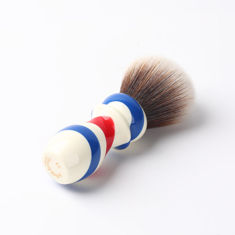 Yaqi 24MM New Barber Pole Style Brown Synthetic Knot Shaving Brush