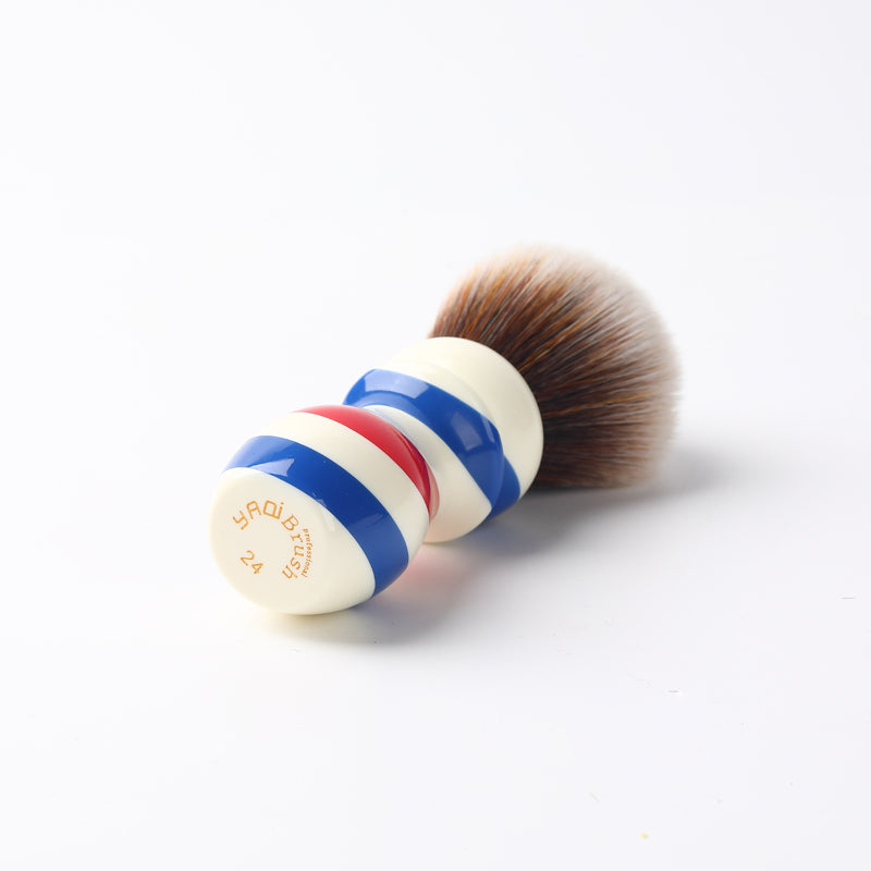 Yaqi 24MM New Barber Pole Style Brown Synthetic Knot Shaving Brush