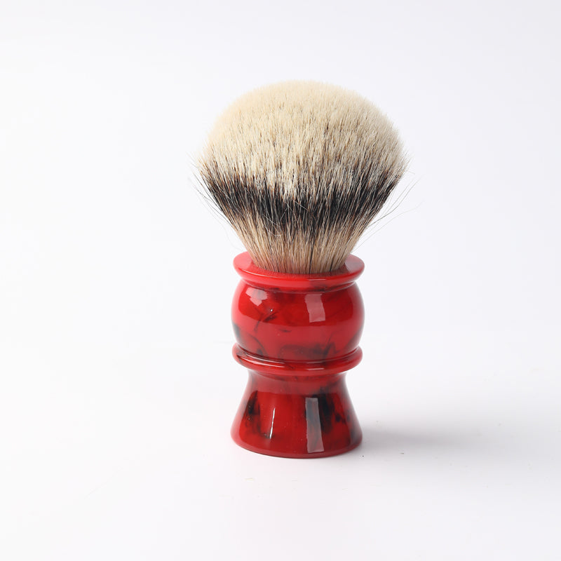 Yaqi 24MM 100% Silvertip Badger Hair Red Resin Handle Shaving Brushes for men
