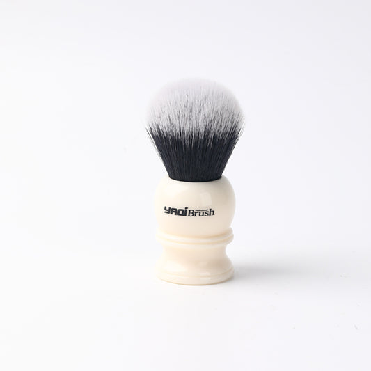Yaqi 22mm Synthetic Hair Tuxedo Knot White Resin Handle Shave Brush Man