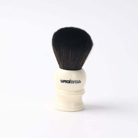 Yaqi 24mm Size Knot White Handle Black Synthetic Hair Shave Brush