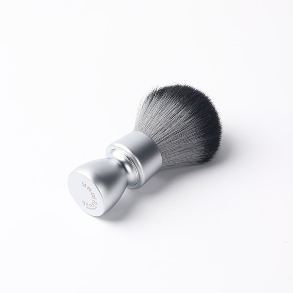 YAQI Heavy Metal Handle Timber Wolf Synthetic Hair Tuxedo Knot Shaving Brush for Mens Shave