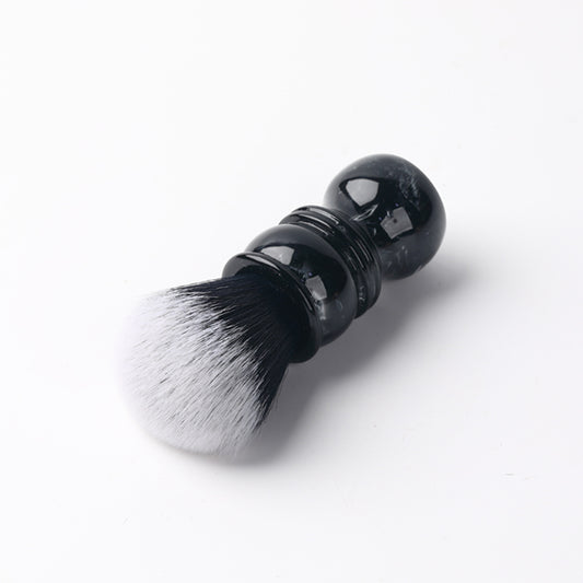 Yaqi 24MM Black and White Tip Synthetic Hair Marble Color Resin Handle Barber mens Shaving Brush