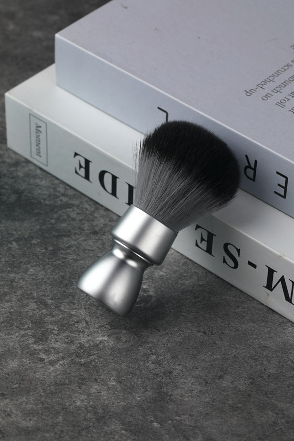 YAQI Heavy Metal Handle Timber Wolf Synthetic Hair Tuxedo Knot Shaving Brush for Mens Shave