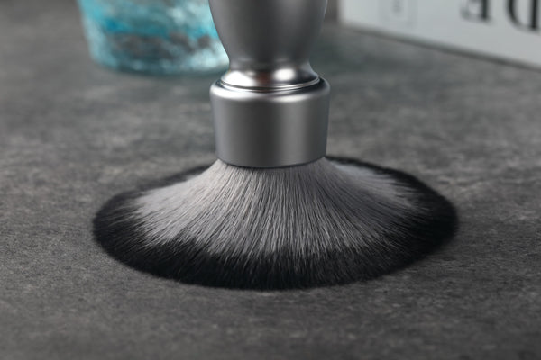 YAQI Heavy Metal Handle Timber Wolf Synthetic Hair Tuxedo Knot Shaving Brush for Mens Shave