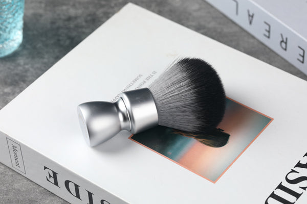 YAQI Heavy Metal Handle Timber Wolf Synthetic Hair Tuxedo Knot Shaving Brush for Mens Shave