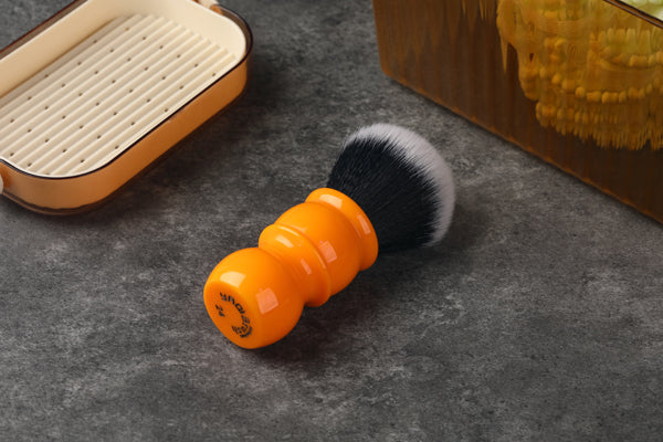 Yaqi 24mm Soft  Synthetic Hair Good Tuxedo Knot Orange Handle Shaving Brushes