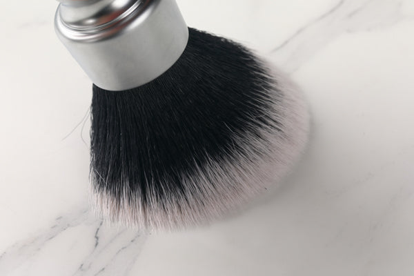 YAQI  Heavy Metal Handle Synthetic Hair Tuxedo Knot Shave Brush for Men Shaving