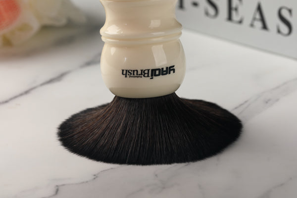 Yaqi 24mm Size Knot White Handle Black Synthetic Hair Shave Brush