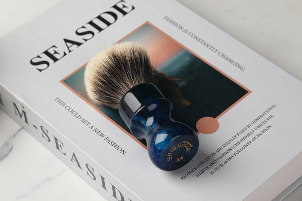 YAQI 24MM Mysterious Space Color Handle Two Band Badger Hair Knot Men Shaving Brushes
