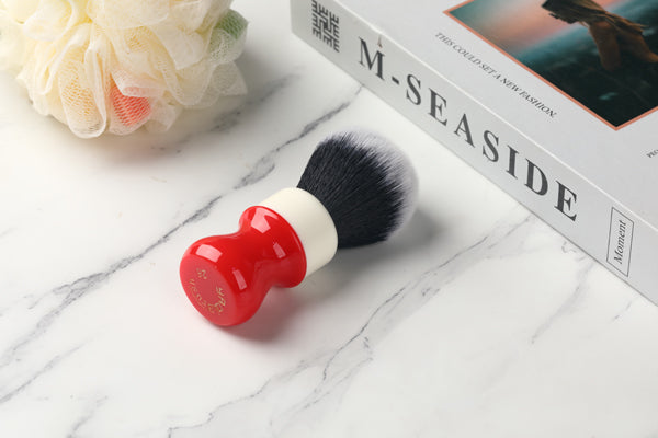 Yaqi 26mm Ferrari Rough Complex White Version mens Shaving Brush With Tuxedo Knot