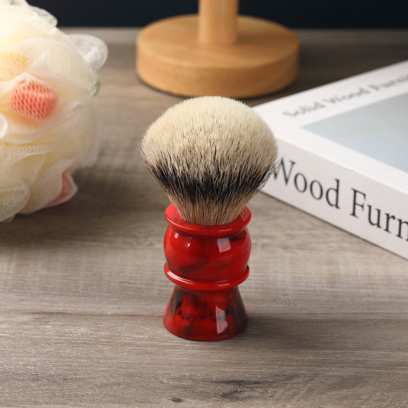 Yaqi 24MM 100% Silvertip Badger Hair Red Resin Handle Shaving Brushes for men