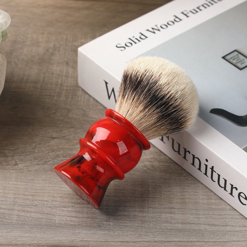 Yaqi 24MM 100% Silvertip Badger Hair Red Resin Handle Shaving Brushes for men